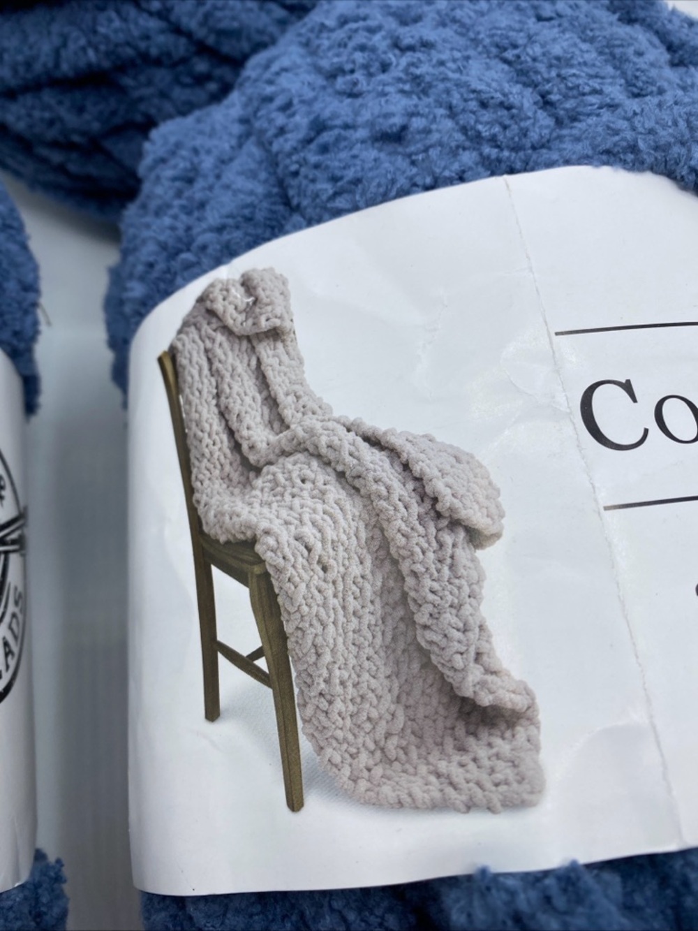 Yarn Loops And Threads Cozy Blanket Hobby 2 New Color CY-12 Blue - Picture 3 of 5